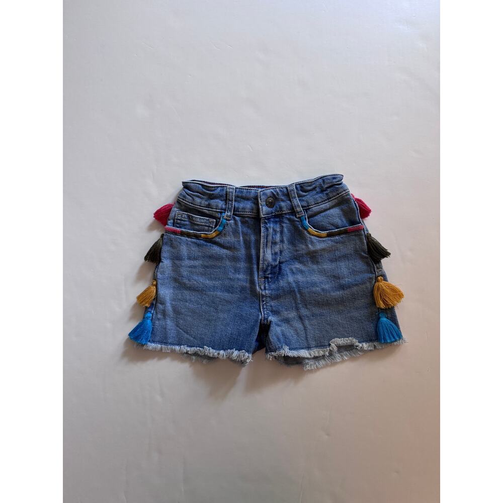 Mini Boden denim shorts with tassels - Picture 2 of 5